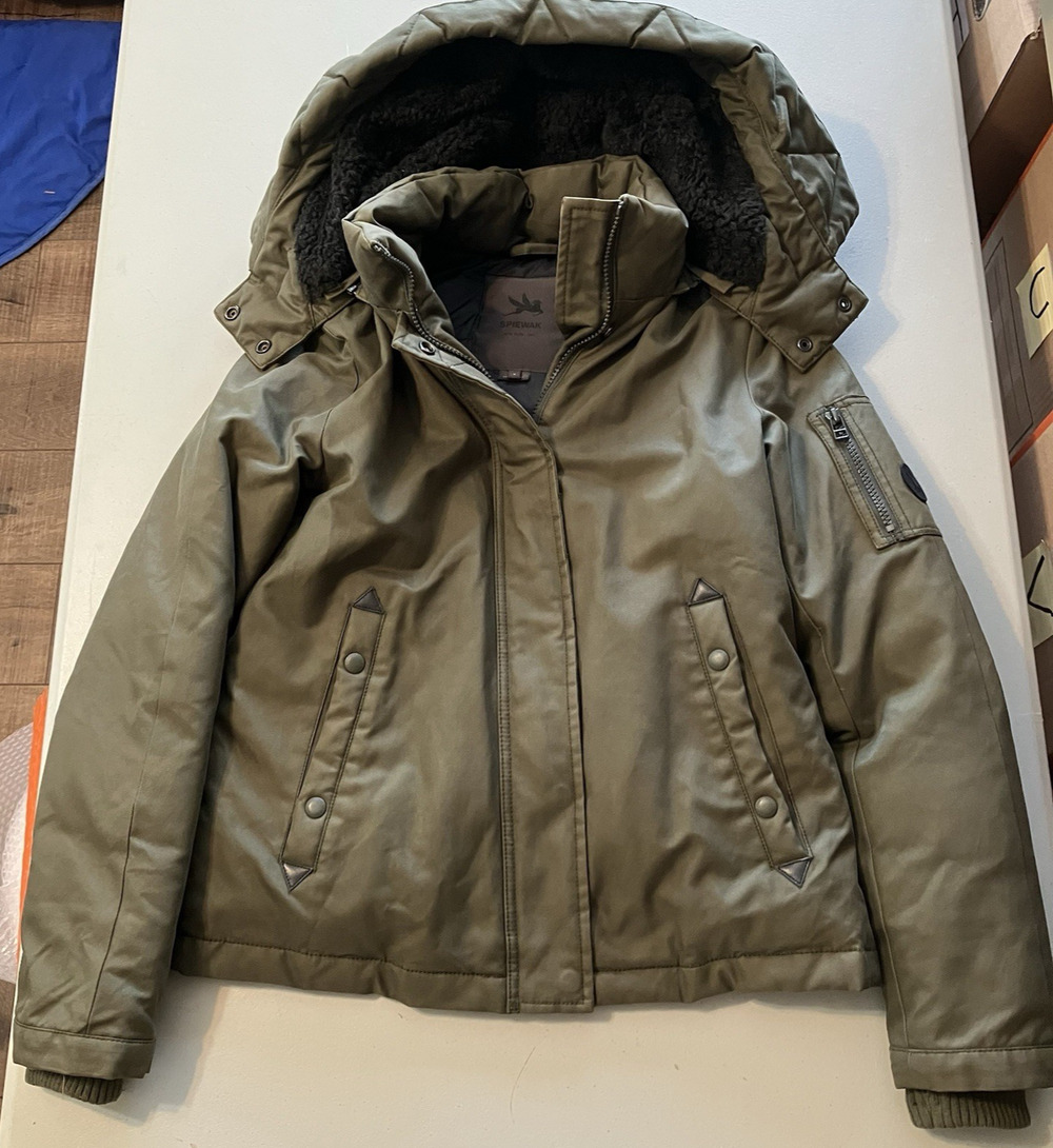 Spiewak Golden Fleece Womens SM N-2B Flight Bomber Jacket Green Hooded 142MSWCPS